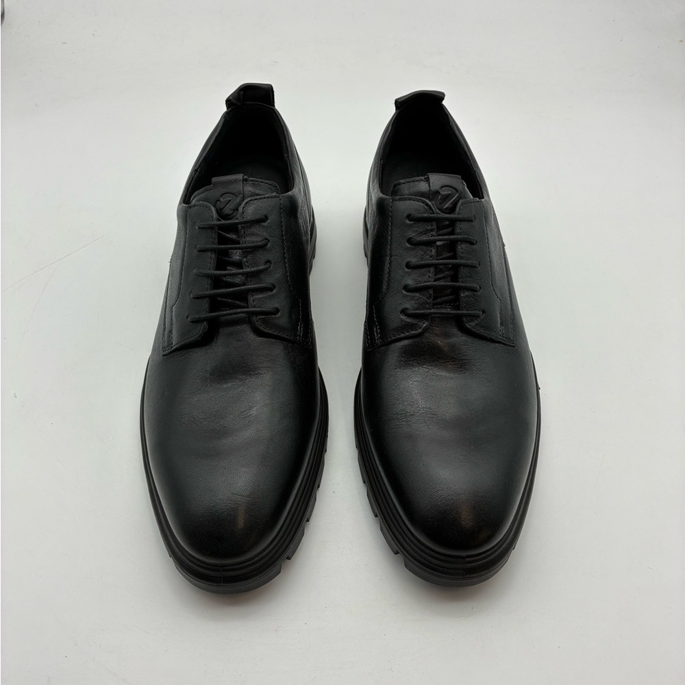 Ecco Men's Black Leather Lace-Up Dress Shoes, 11-11.5